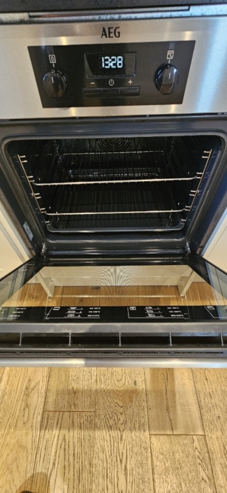 Inside a clean oven