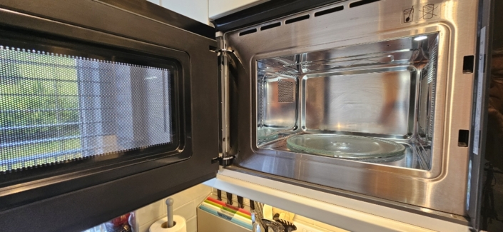 Inside a clean microwave