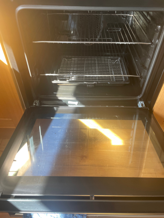 Inside a clean oven